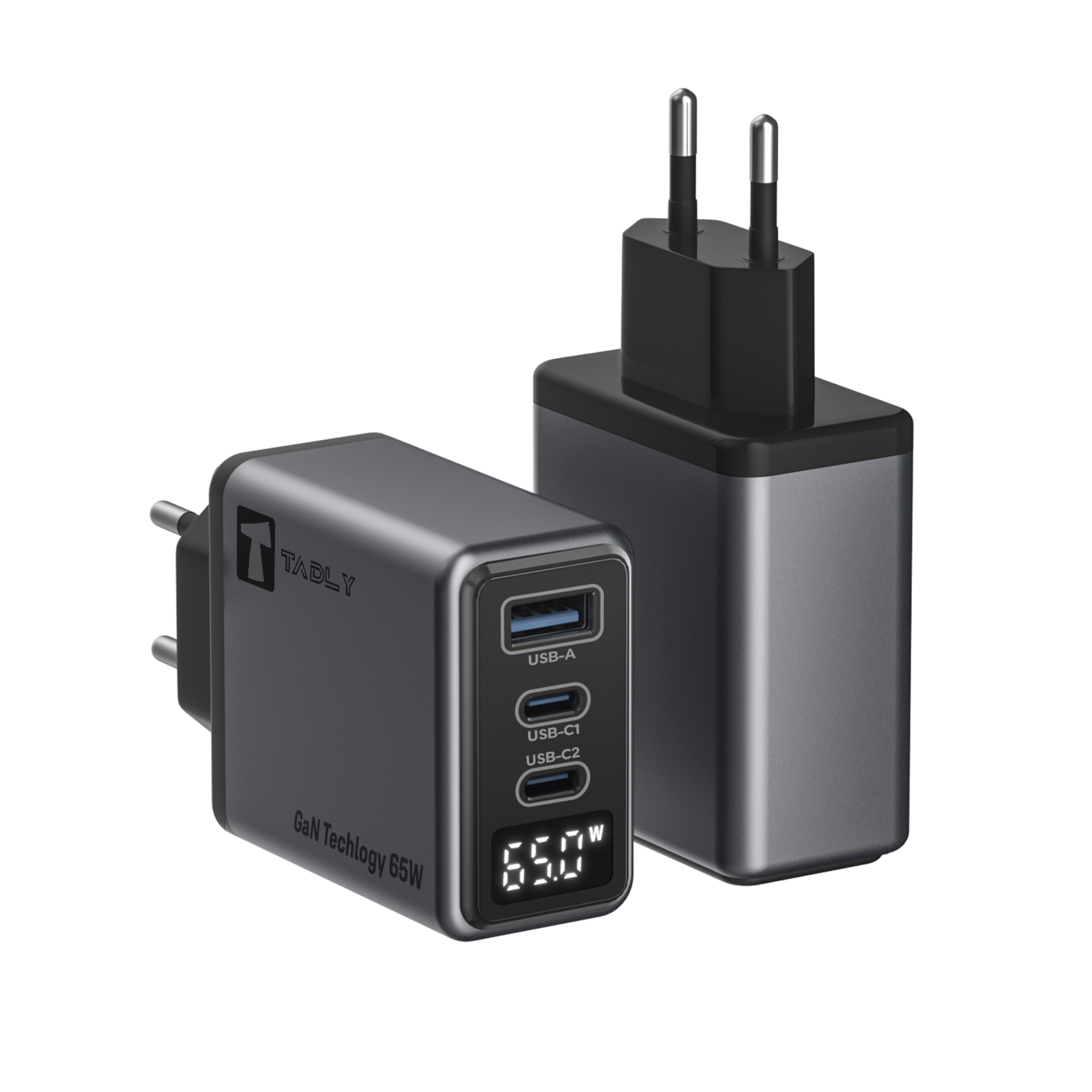 Încărcător de rețea GaN 65W cu 3 porturi